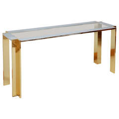 Brass And Chrome Console by Romeo Rega