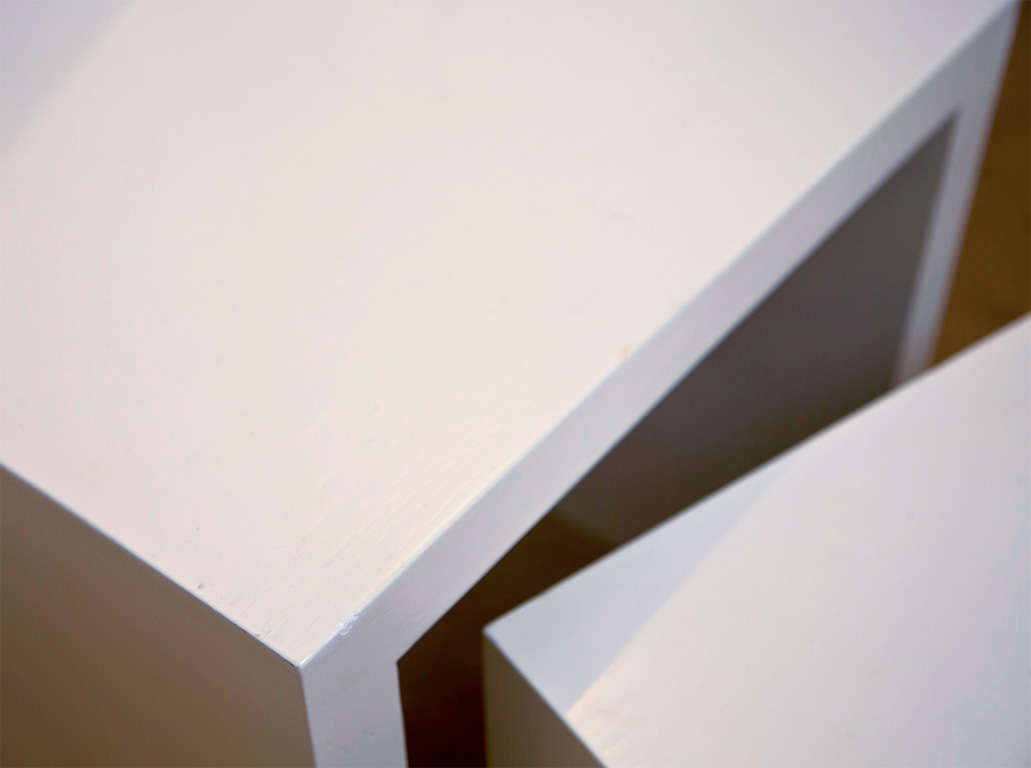 Mid-20th Century White Lacquer Nesting Tables