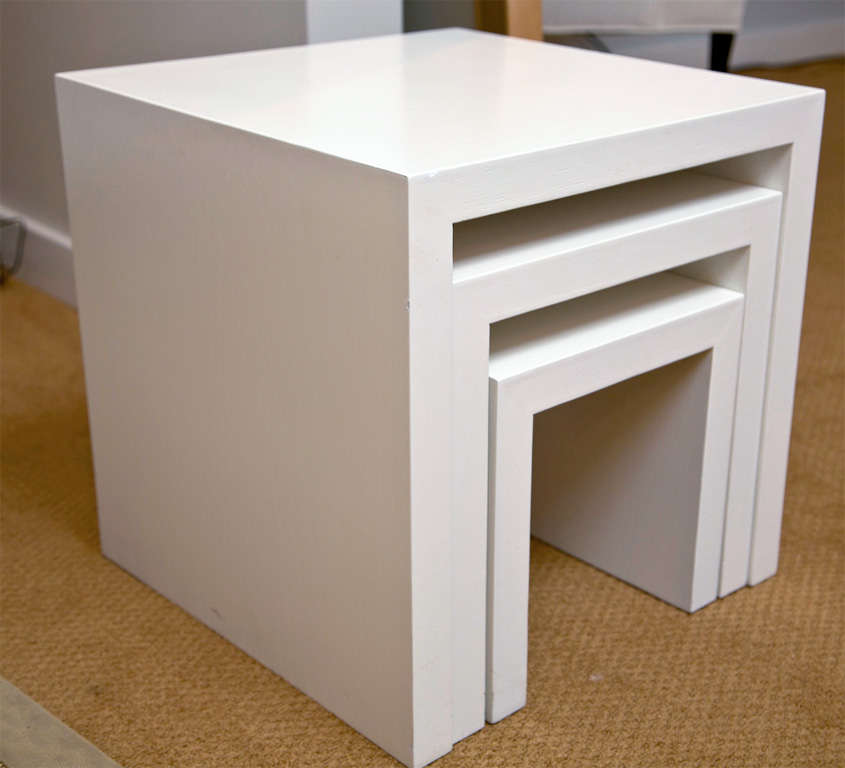 White Lacquer Nesting Tables 1