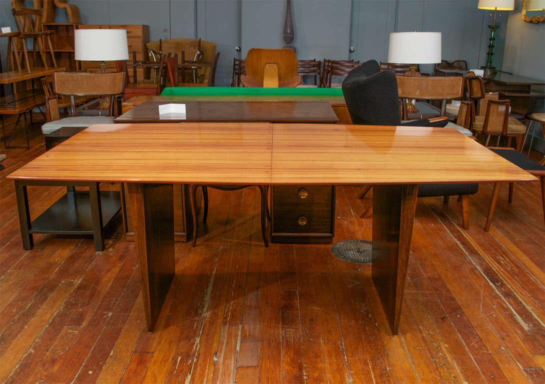 Simply his best design dining table by Edward Wormley for Dunbar. Model 5460 with three 12