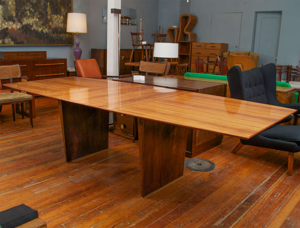 Mid-Century Modern Dunbar Tawi Wood Dining Table