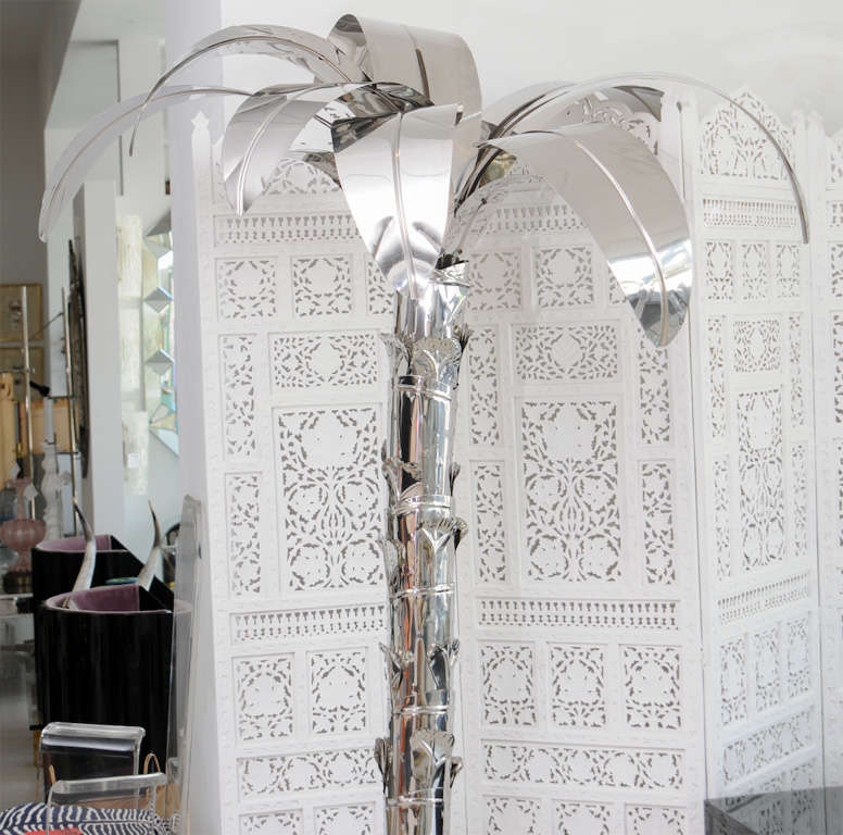 Life size chrome palm tree.