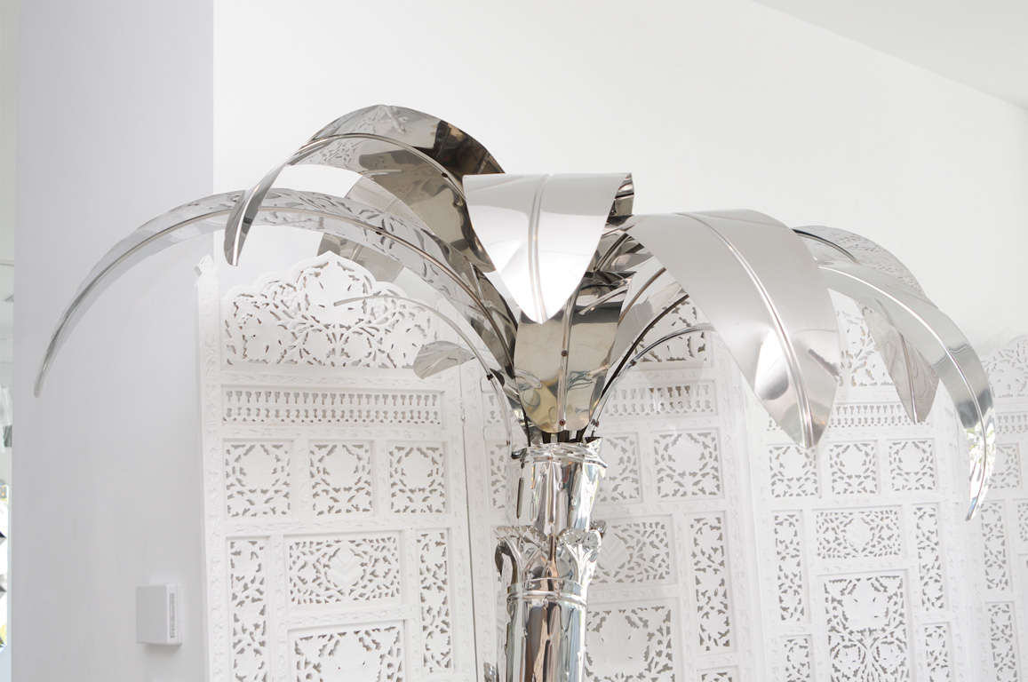 Italian Life Size Chrome Palm Tree