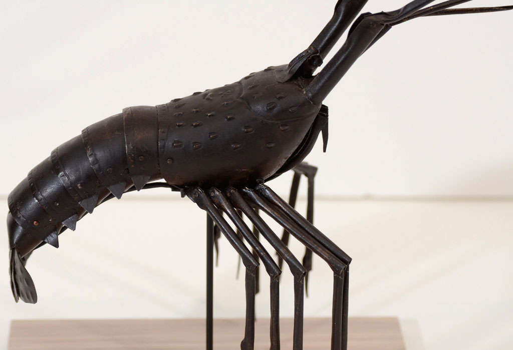 A Japanese Edo Period Articulated Iron Spiny Lobster In Excellent Condition In New York, NY