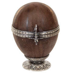 A 19th Century Silver-Mounted Coconut Box