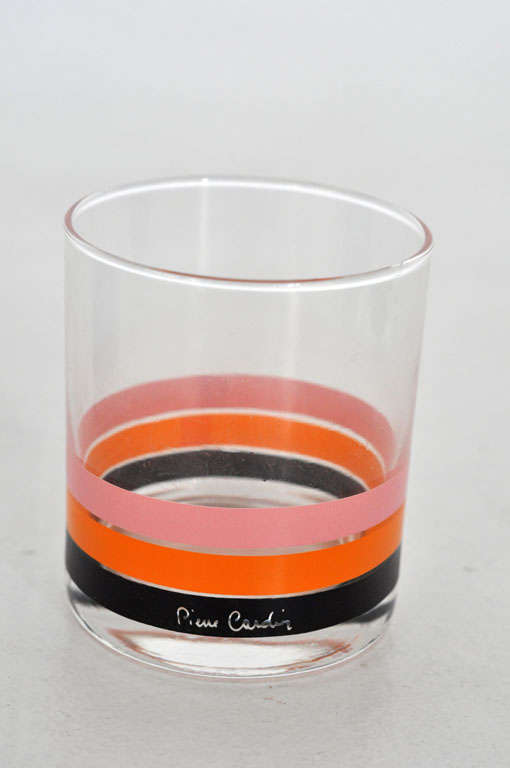 Glass Pierre Cardin 1970's low ball glasses