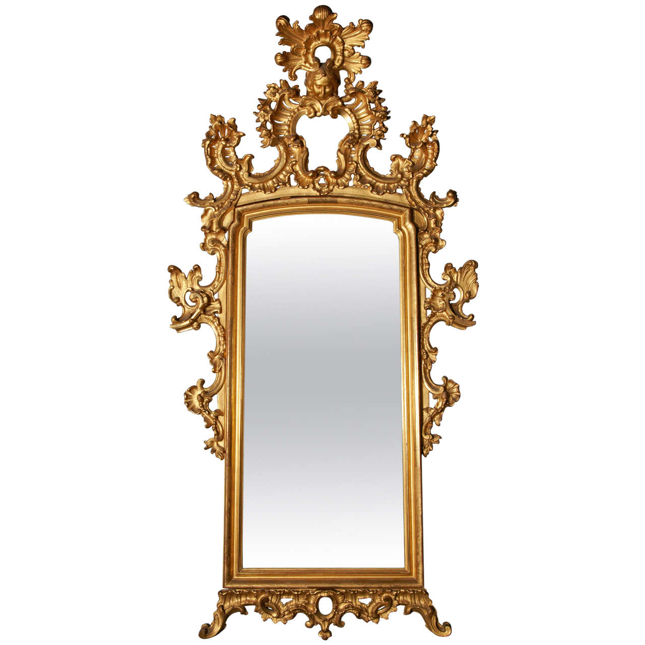 19th Pair of Venetian Mirrors in Gilt Wood