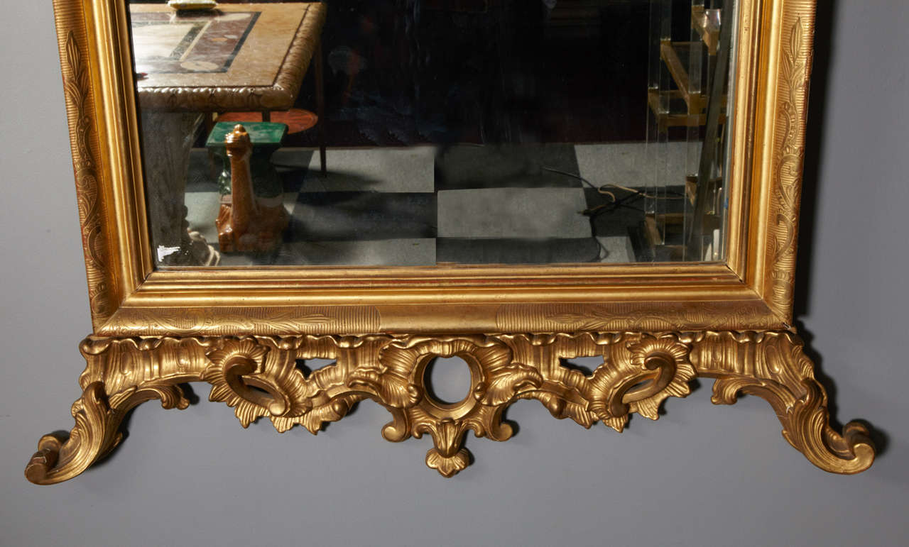 Italian 19th Pair of Venetian Mirrors in Gilt Wood