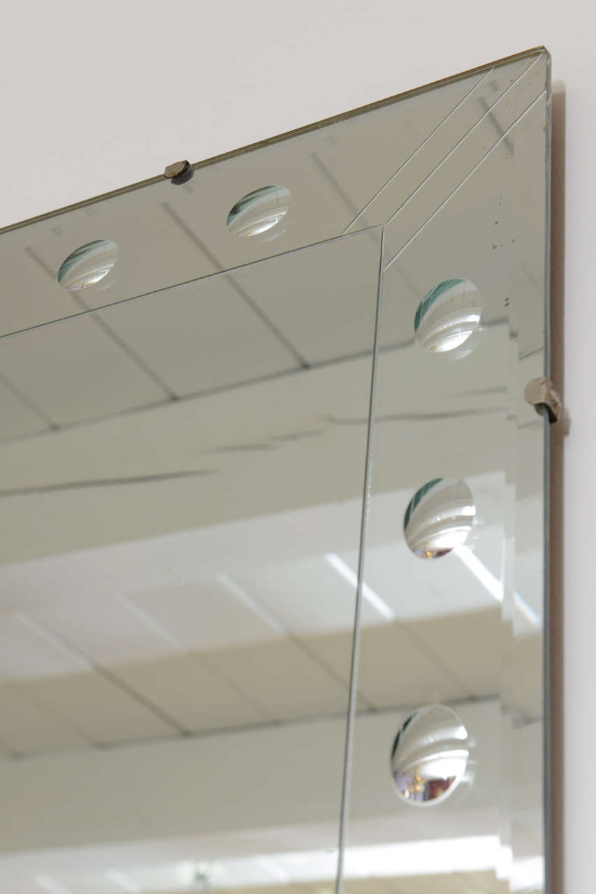 Glass Art Deco 'Bullseye' Mirror
