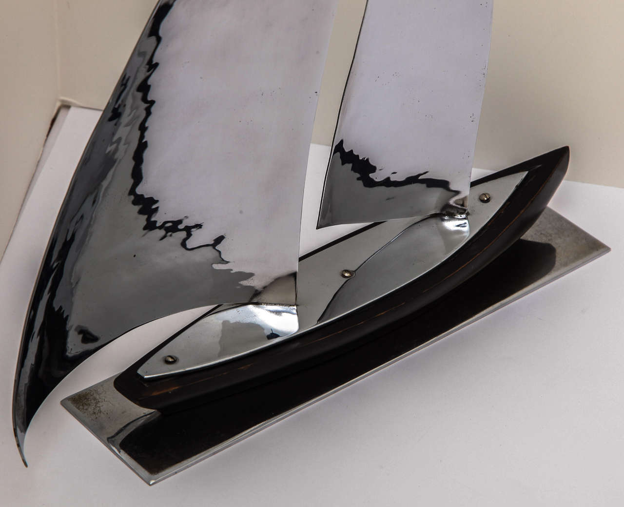 Hagenauer Chrome Sailboat Sculpture In Excellent Condition In New York, NY