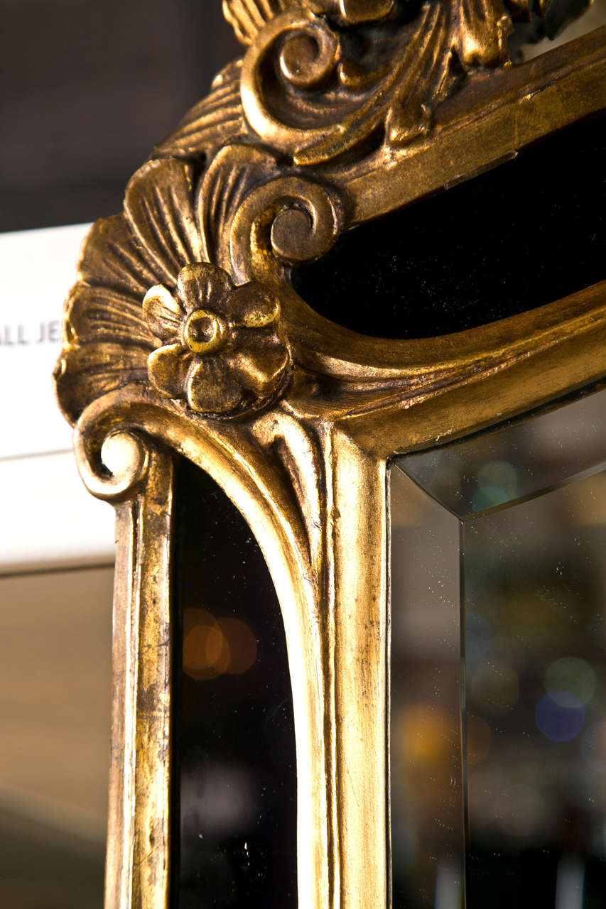 French Art Nouveau Style Giltwood Mirror by Maison Jansen
