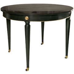 French Louis XVI Style Ebonized Dining Table by Jansen