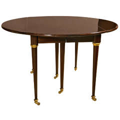 Mahogany Drop Leaf Dining Table by Jansen