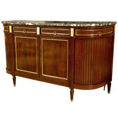 French Mahogany Marble-Top Sideboard
