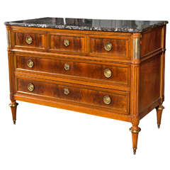 French Louis XVI Style Mahogany Commode