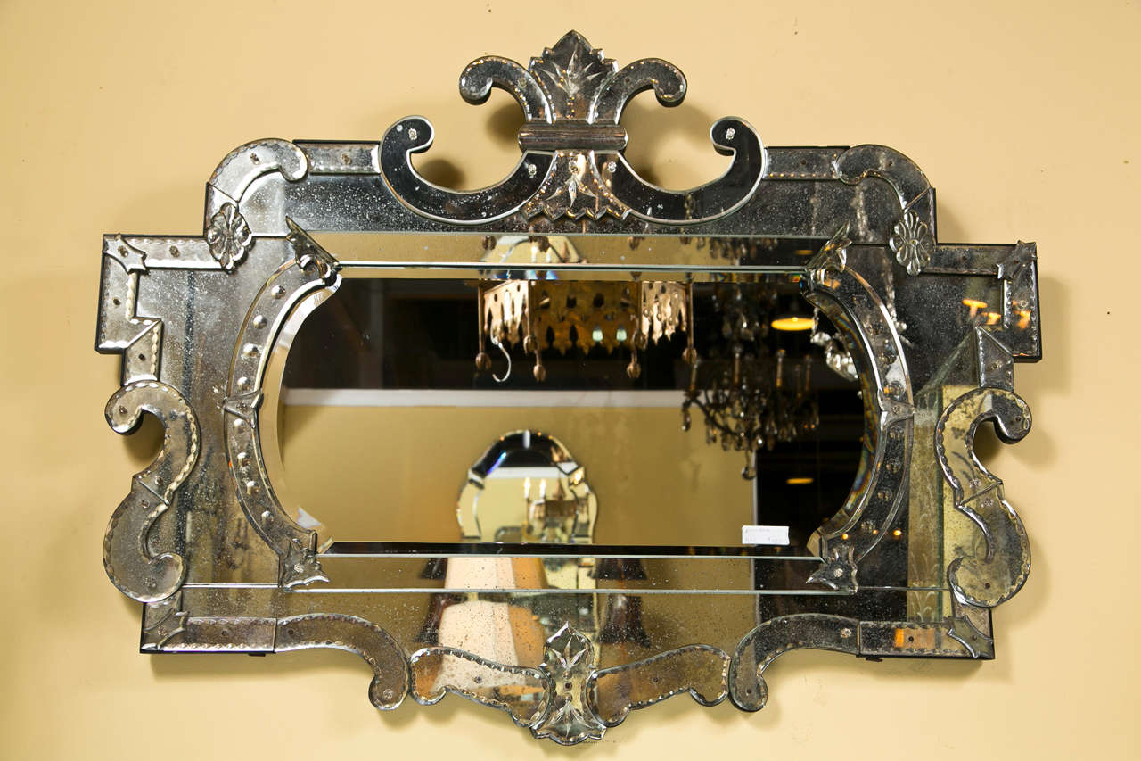 Venetian Style Over the Mantle Mirror 1