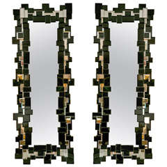 Pair of Decorative Oblong Mirrors