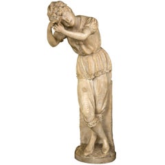 Alabaster Figure of a Standing Woman Washing Her Hair Nicely Cast