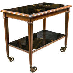 French Directoire Style Two-Tier Bar Cart Stamped Jansen