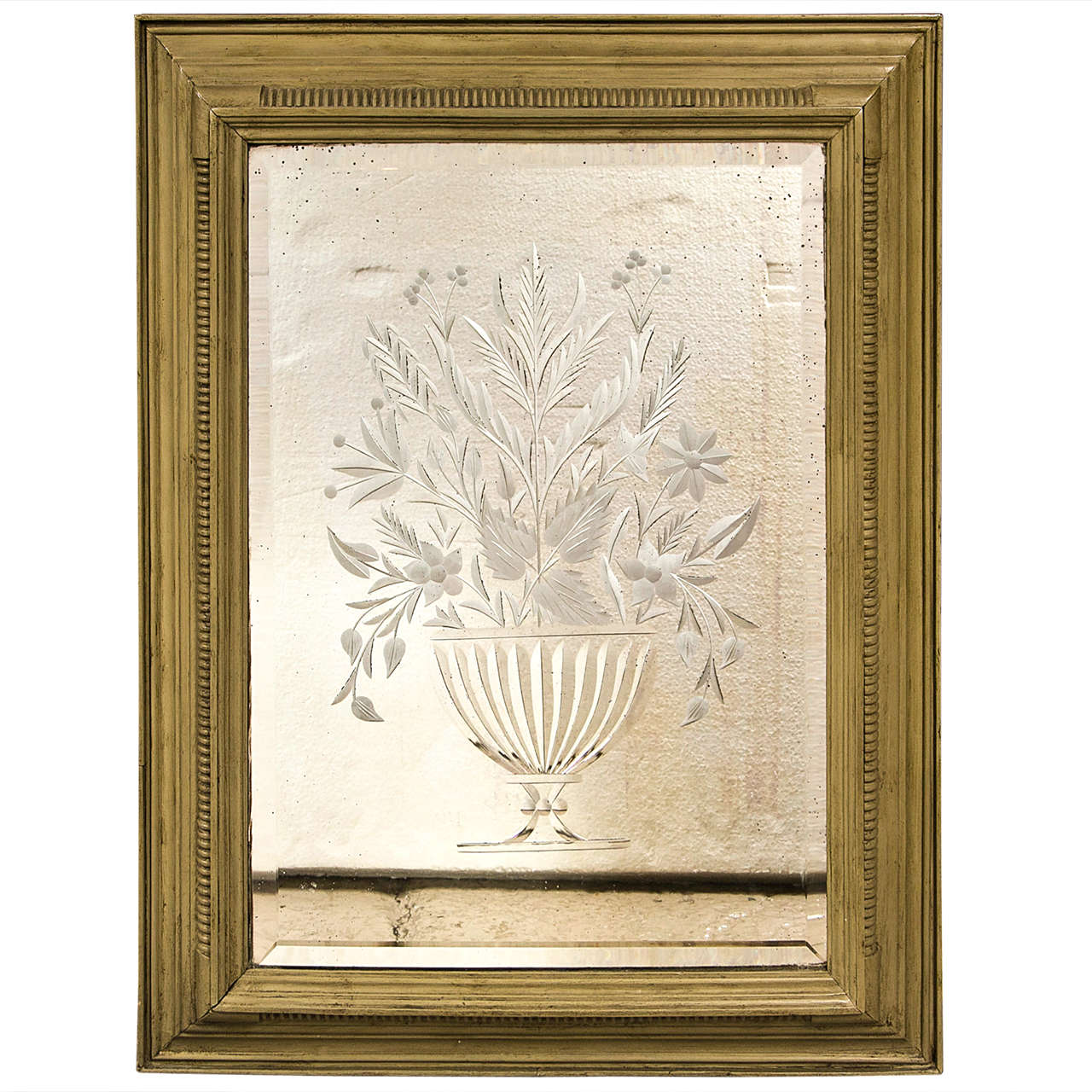 Decorative Framed Etching Mirror at 1stDibs