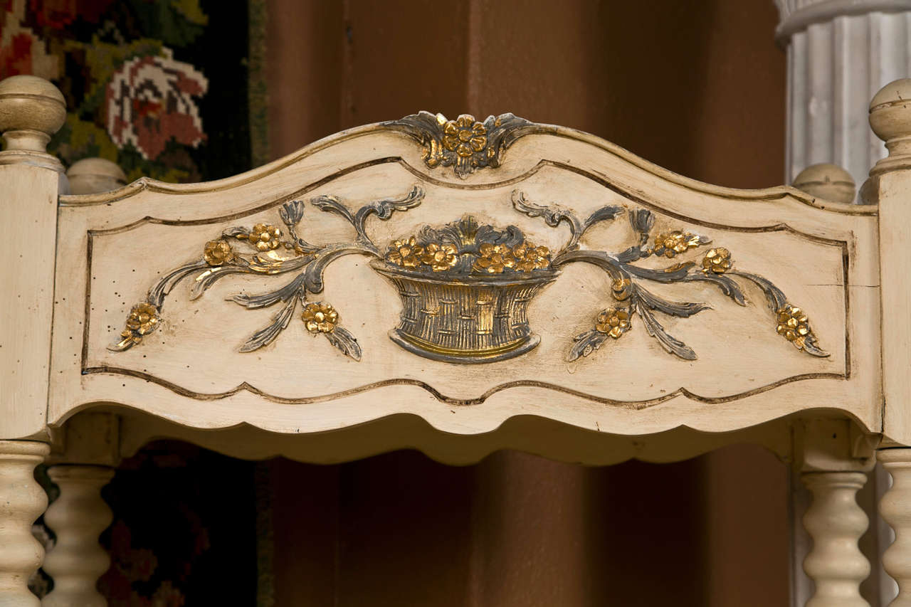 Pair of Decorative Ivory Color Painted Etagere Bookcases With Three Tiers at 1stDibs