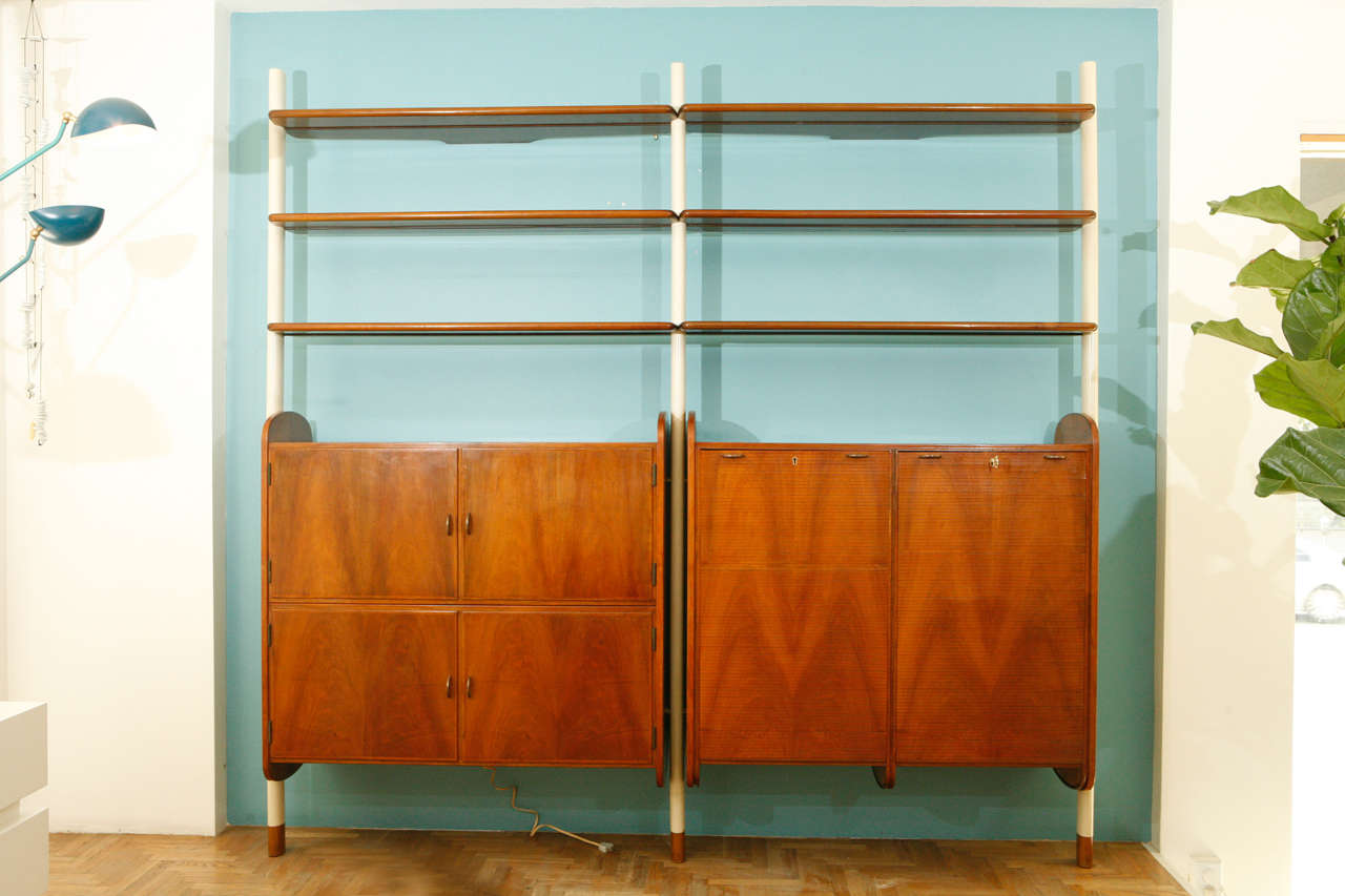 1960's French Wall Unit w/ Bar