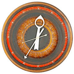 Orange "Meridian" Ceramic Clock by George Nelson