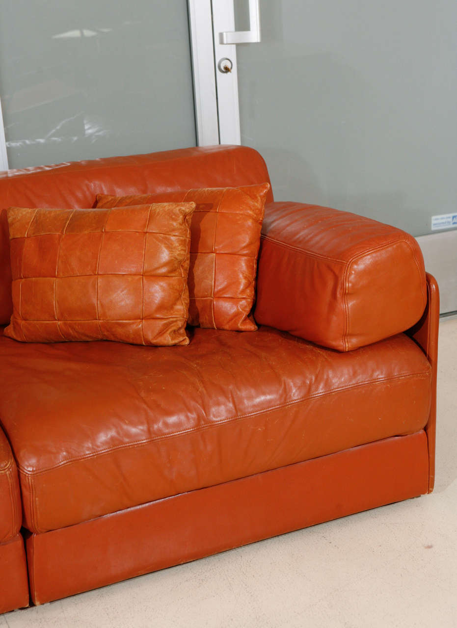 Swiss Modular Leather Sleeper Sofa by De Sede