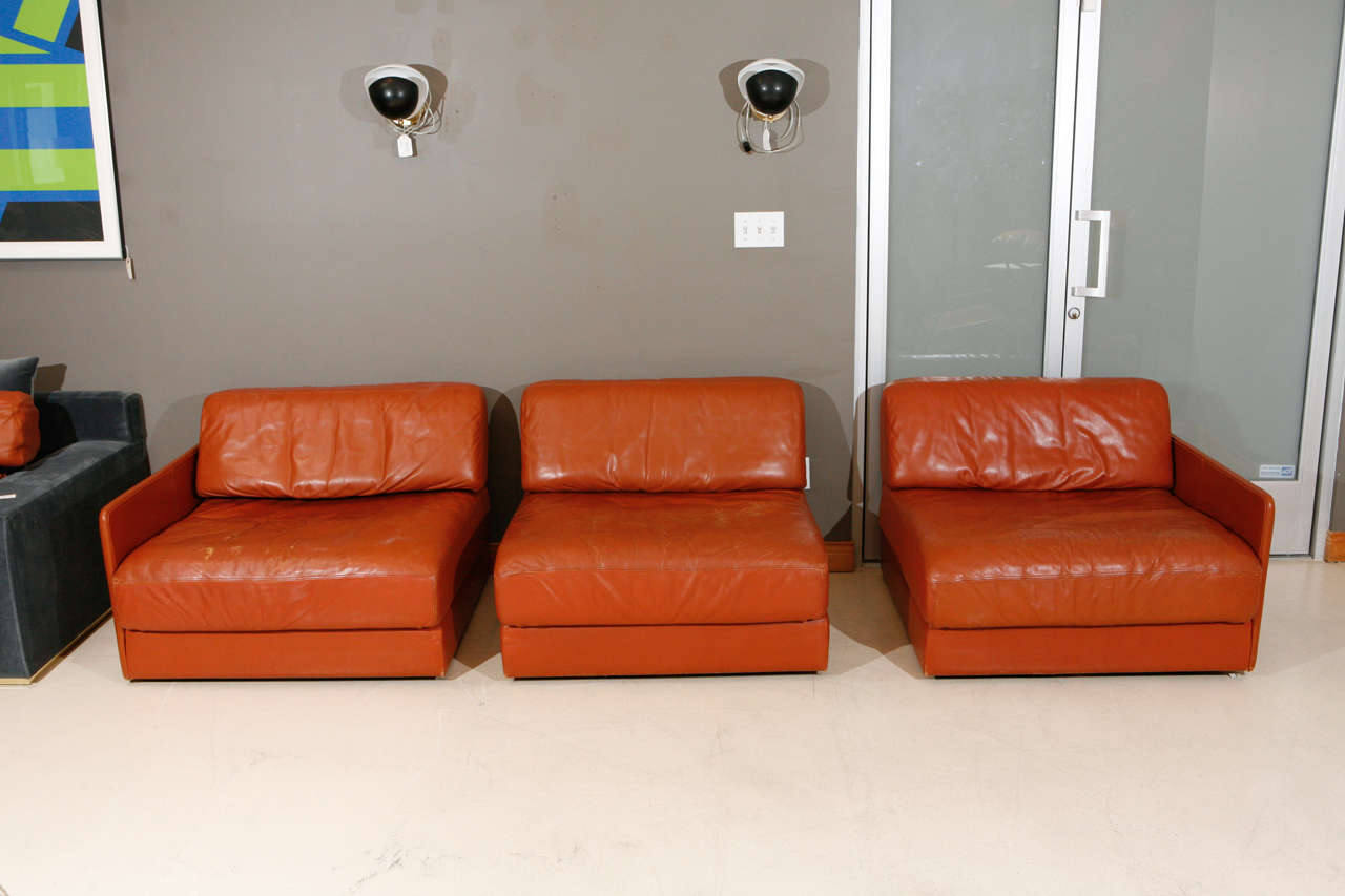 Modular Leather Sleeper Sofa by De Sede 2
