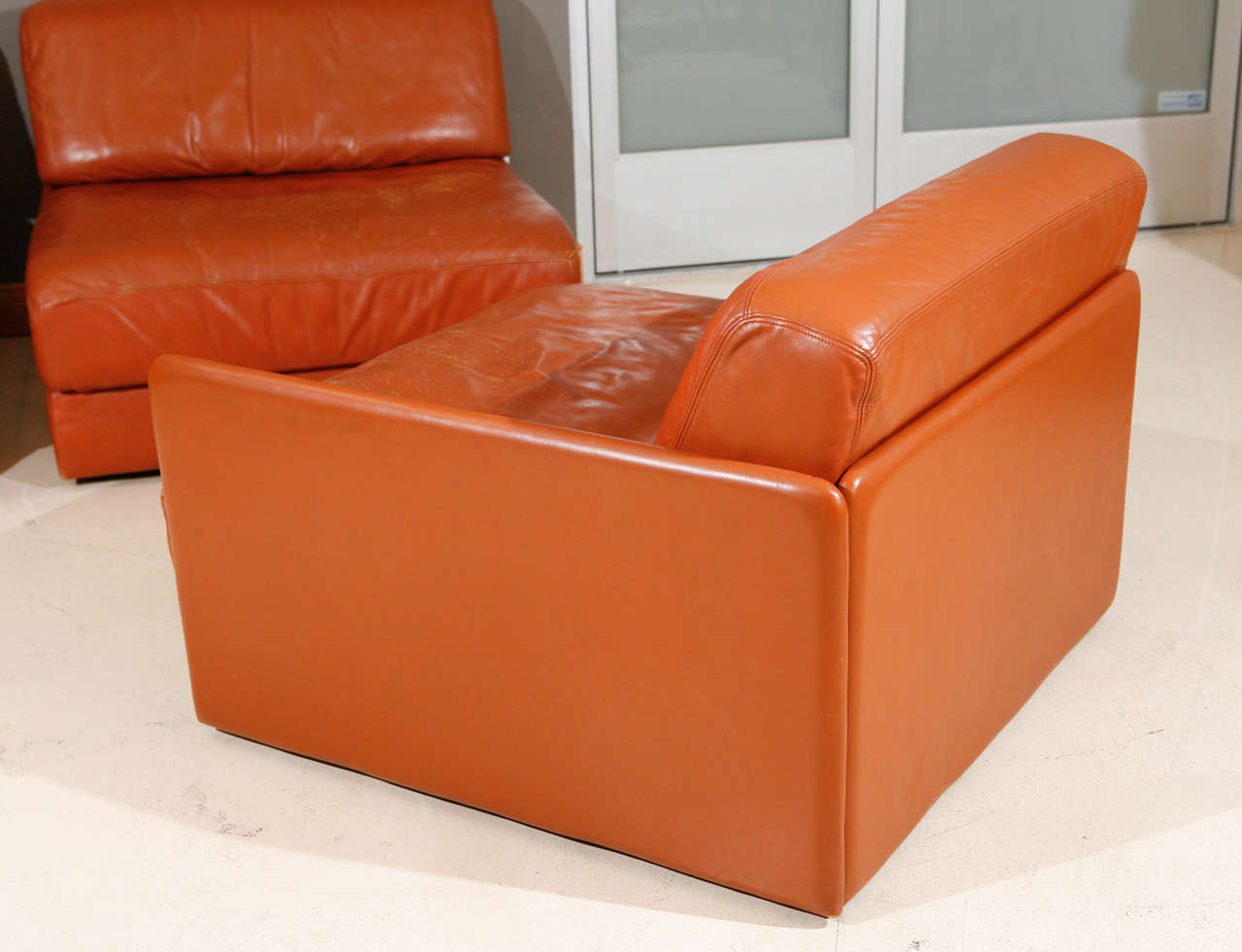 Modular Leather Sleeper Sofa by De Sede 3