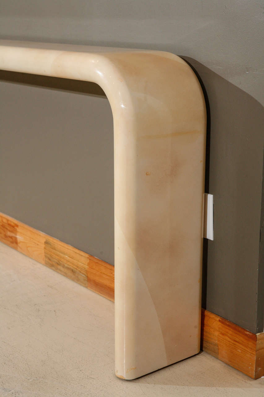Narrow Parchment Waterfall Console by Karl Springer 1