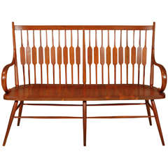 Rare Walnut High-back "Declaration Bench by Drexel