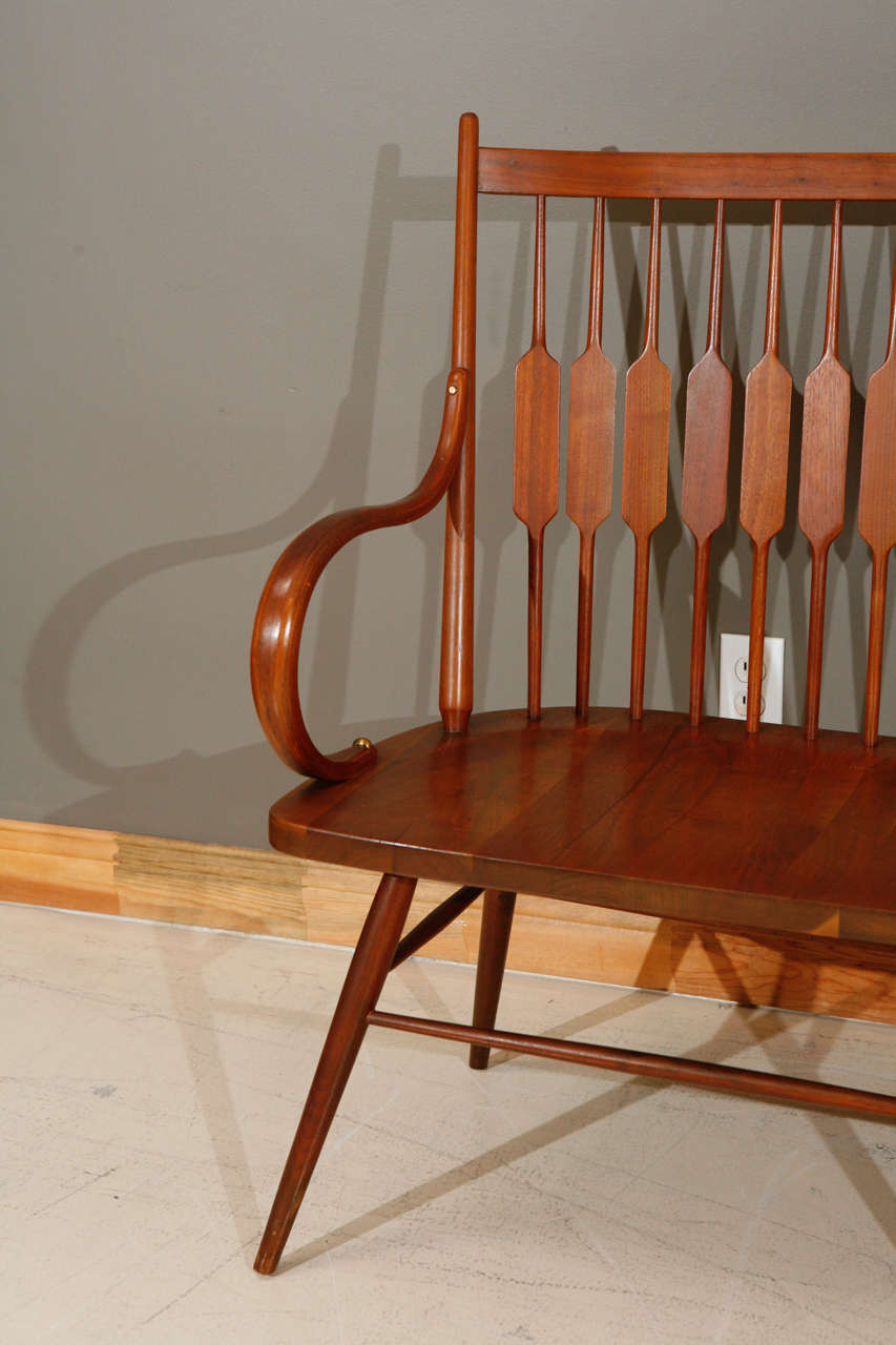 Mid-20th Century Rare Walnut High-back 