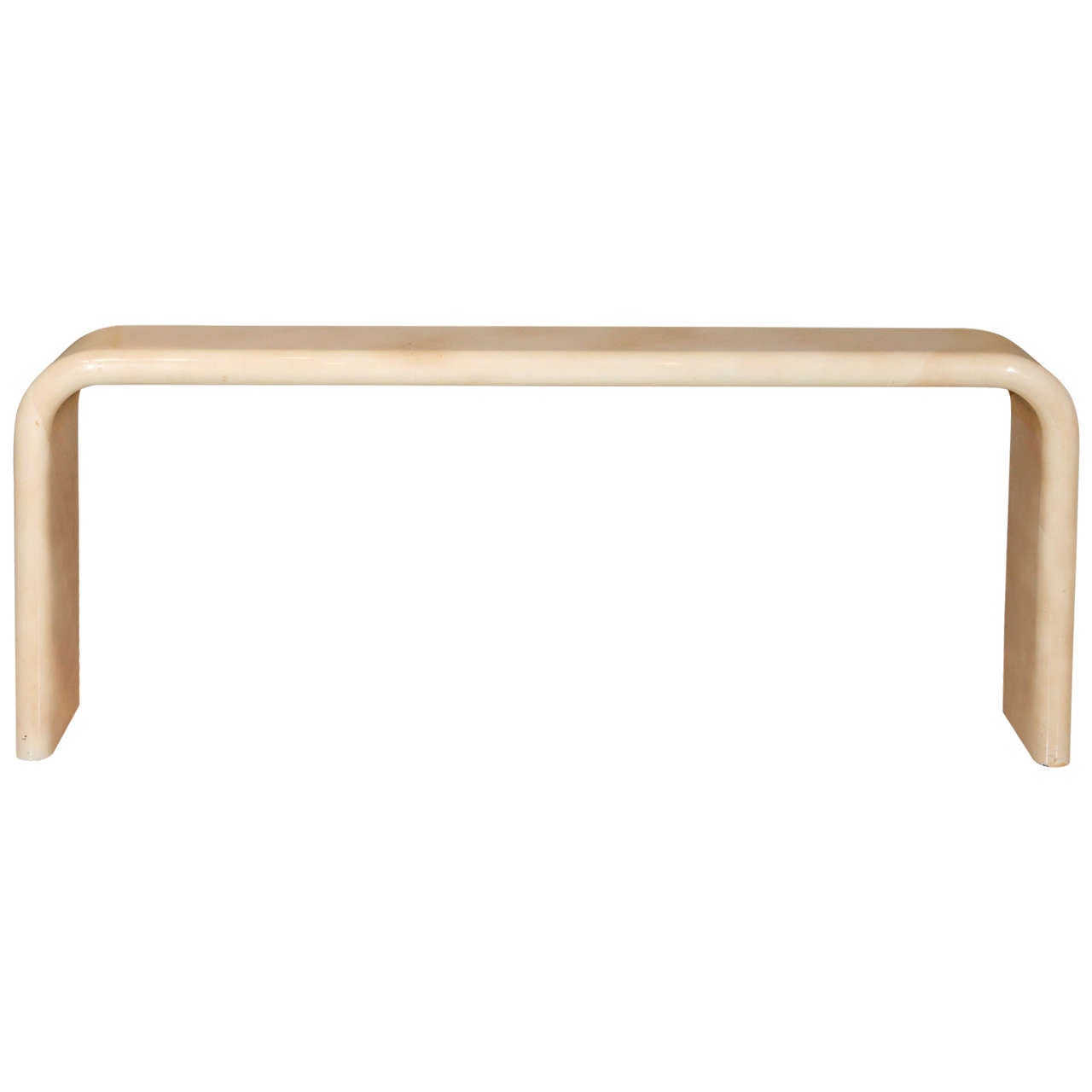 Narrow Parchment Waterfall Console by Karl Springer at 1stDibs