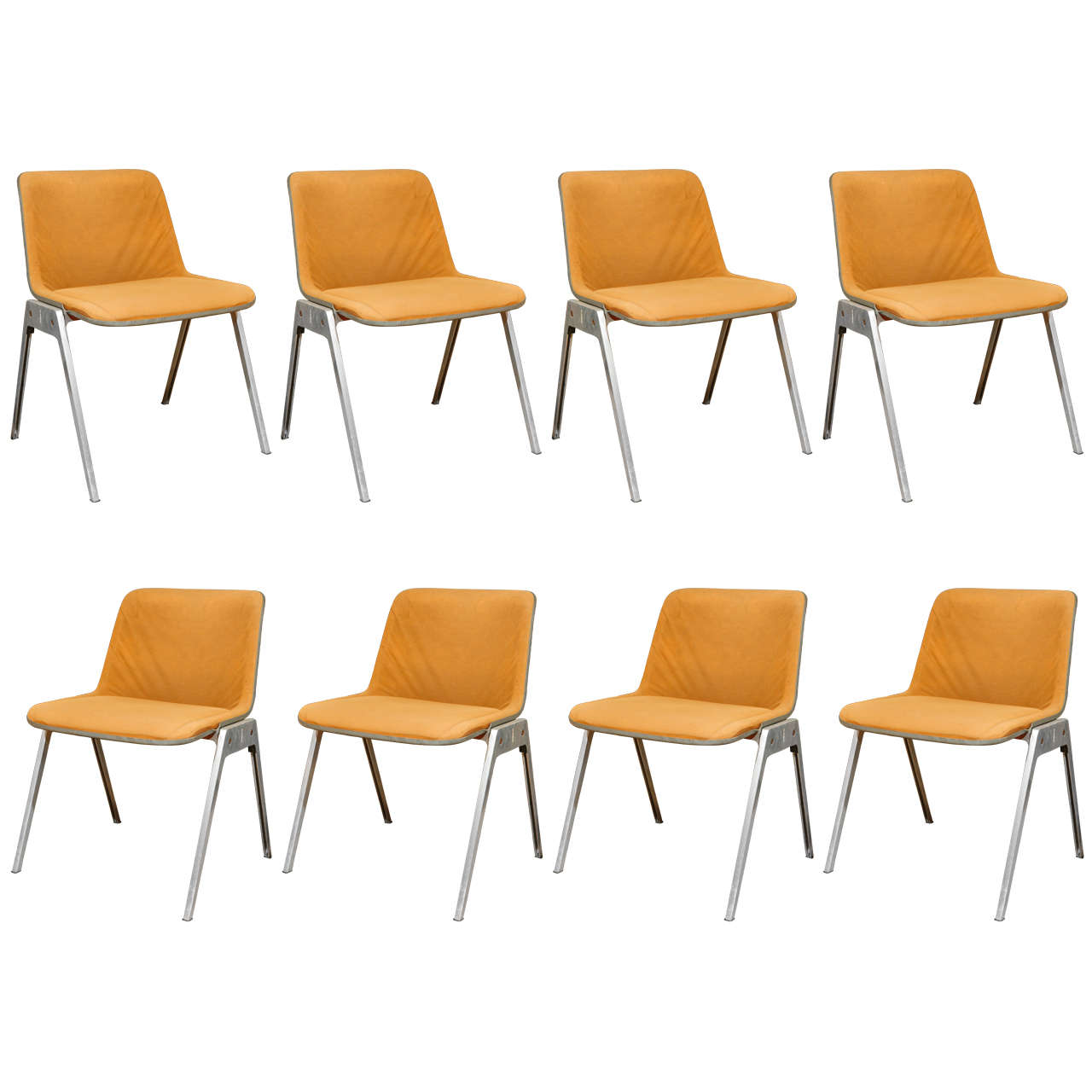 Set of 8 Vintage German Stacking Chairs at 1stDibs