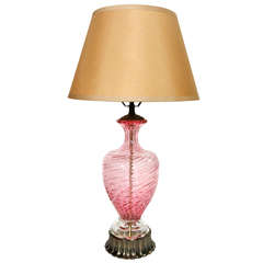 Vintage Pink Murano Lamp