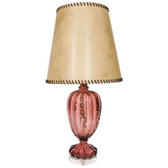 Vintage Purple Murano Glass Table Lamp