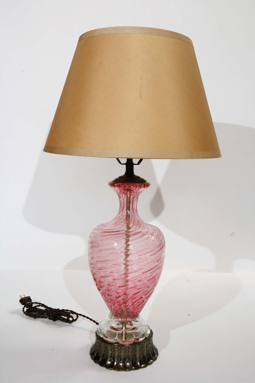 Vintage Pink Murano Lamp at 1stDibs vintage pink lamps