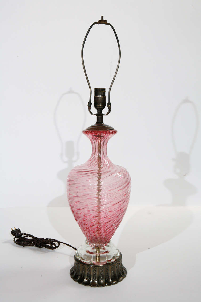 Vintage Pink Murano Lamp at 1stDibs vintage pink lamps