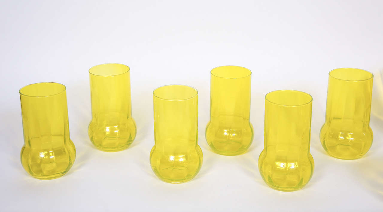 Vintage Yellow Glass Party Set