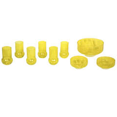 Vintage Yellow Glass Party Set