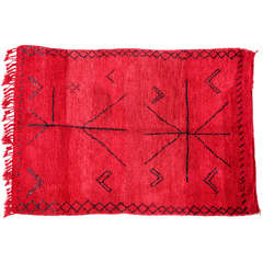 Amazing Hot Red Tribal Moroccan Rug