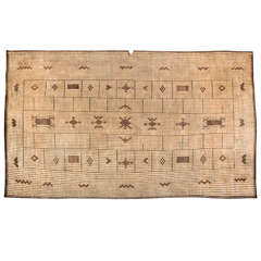 Moroccan Tribal Leather Rug, North Africa.