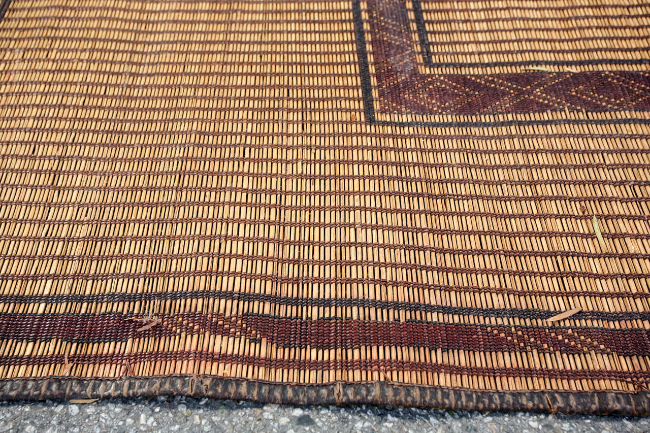 Vintage Moroccan Tribal Tuareg Leather Rug, North Africa. at 1stDibs