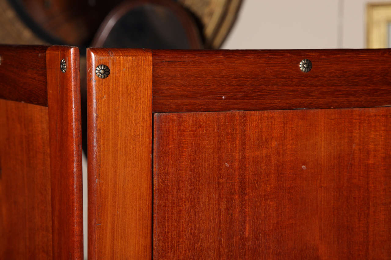 Two Panel Mahogany Screen In Excellent Condition In New York, NY
