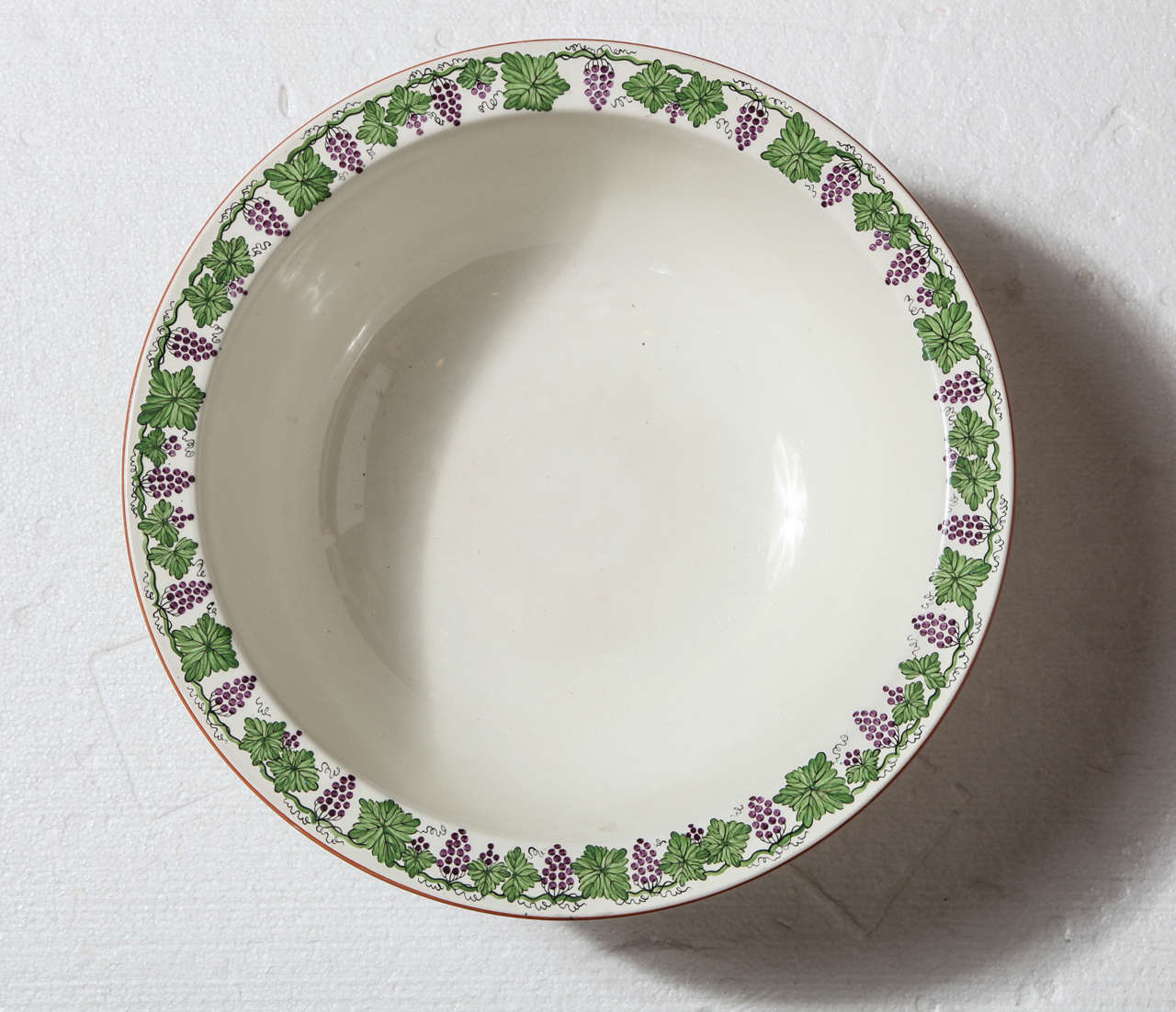 19th Century Creamware Bowl With Grapevine
