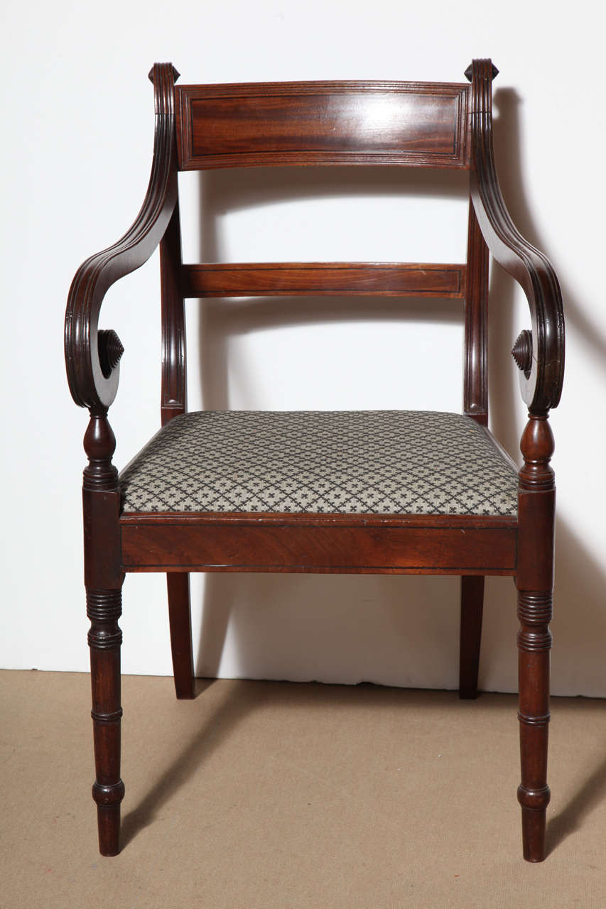 Set of Eight English Regency Dining Chairs In Good Condition In New York, NY