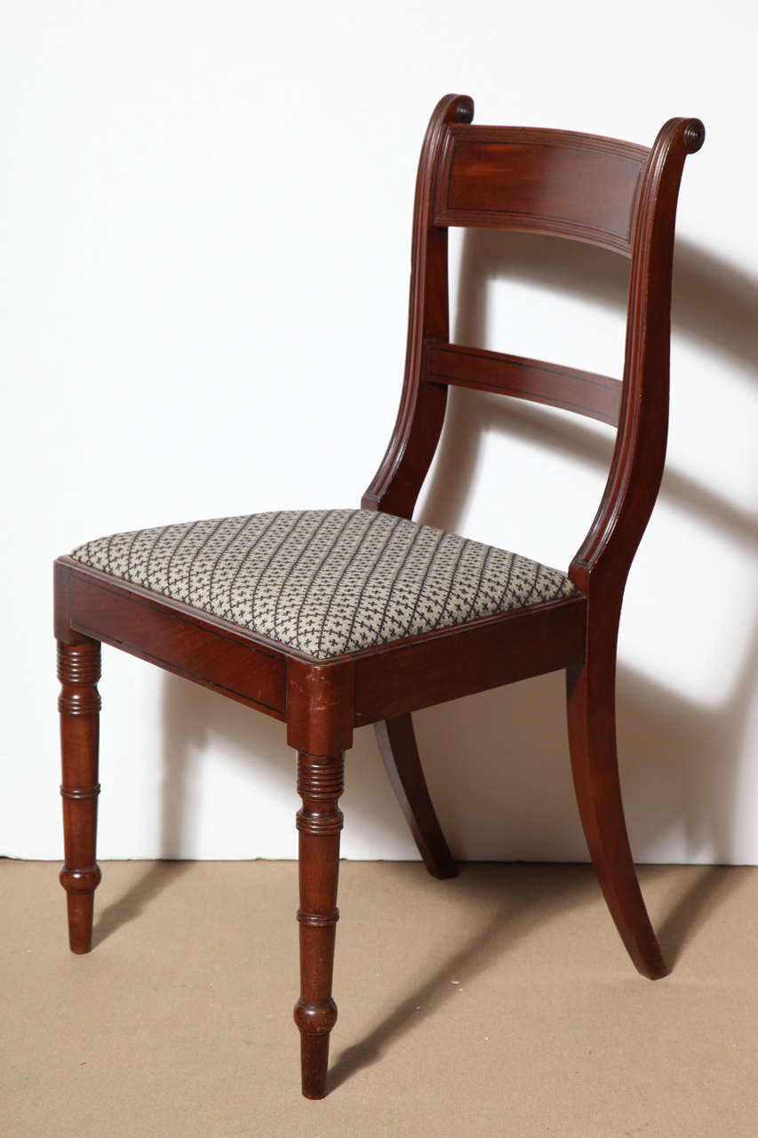 19th Century Set of Eight English Regency Dining Chairs