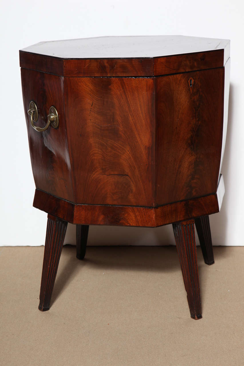 Early 19th Century English Regency, Mahogany Wine Cooler With Metal Liner