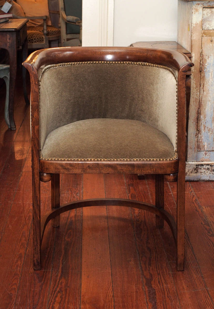 Pair of Art Deco Barrel Chairs